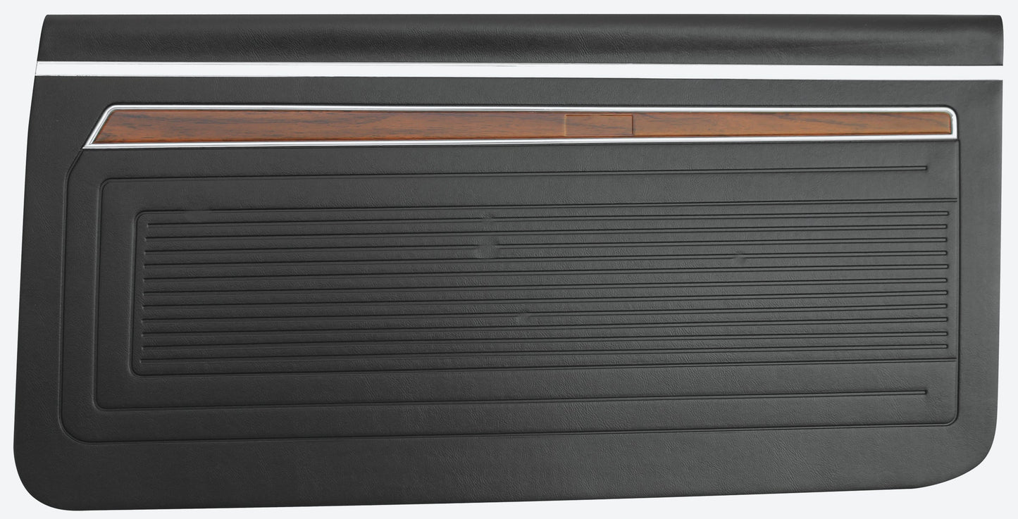 1970 Nova Pre-Assembled Custom Front Door Panels With Rosewood Stripe